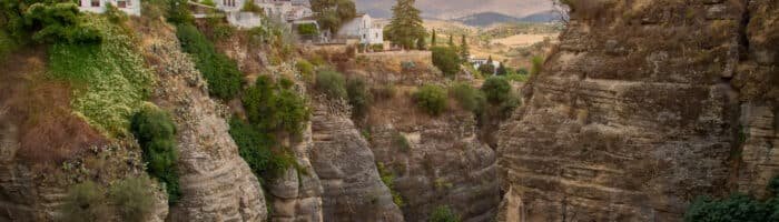 Ronda, Spain, Scenic view of a Puente Nuevo Arch and Puente Nuevo Bridge