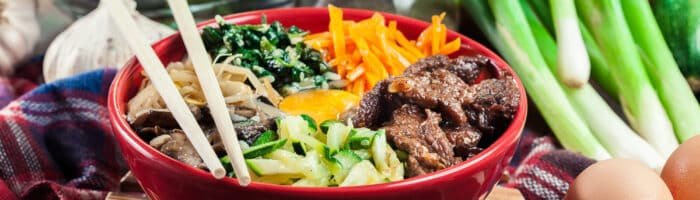Bibimbap - rice with beef and vegetables