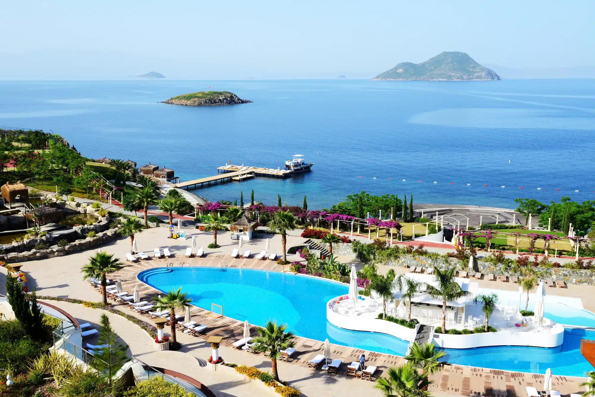 Stranden på luksushotel, Bodrum, Tyrkiet