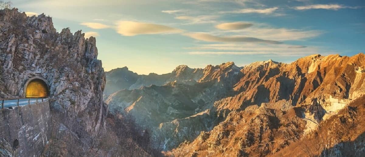 The Apuan Alps are a mountain range in northern Tuscany, Italy. They are included between the valleys of the Serchio and Magra rivers.