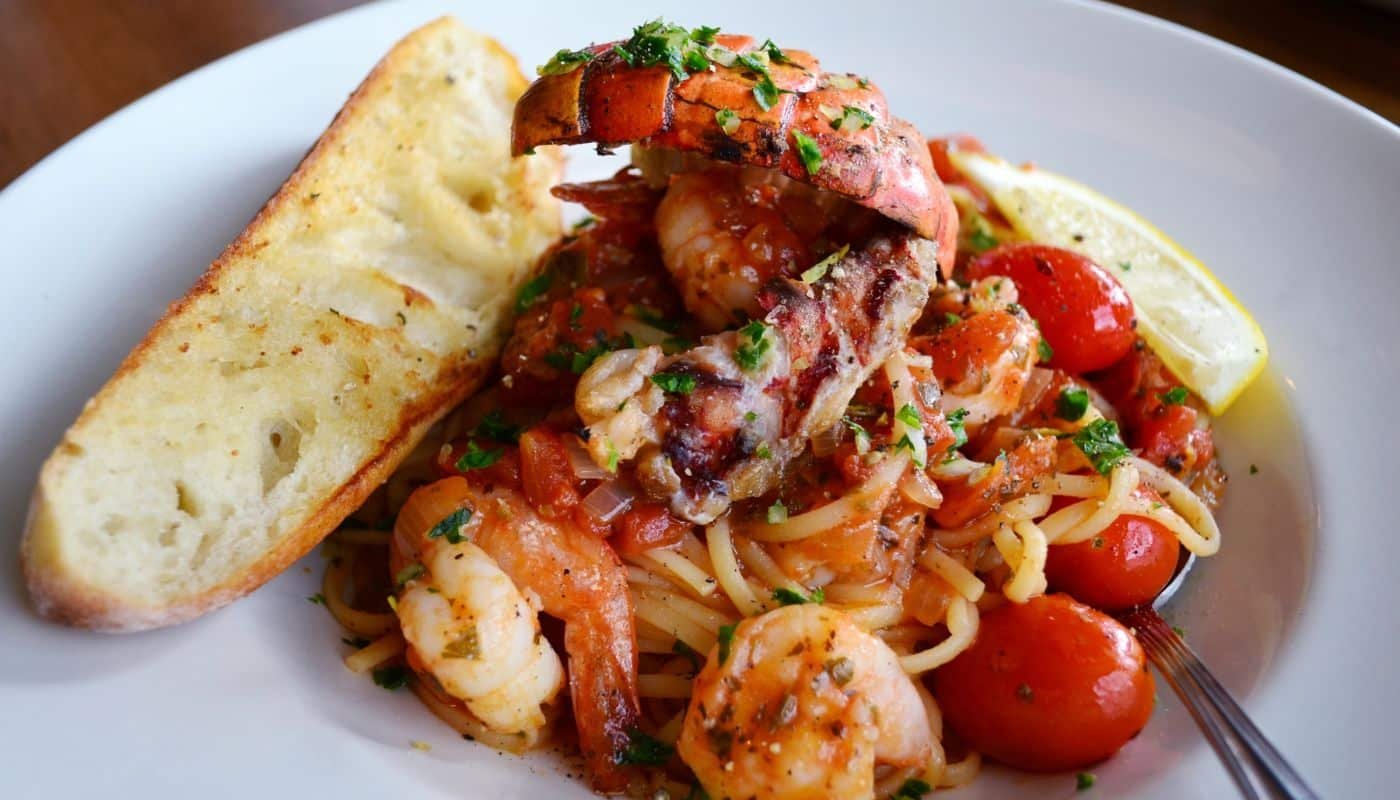 Lobster and shrimp pasta