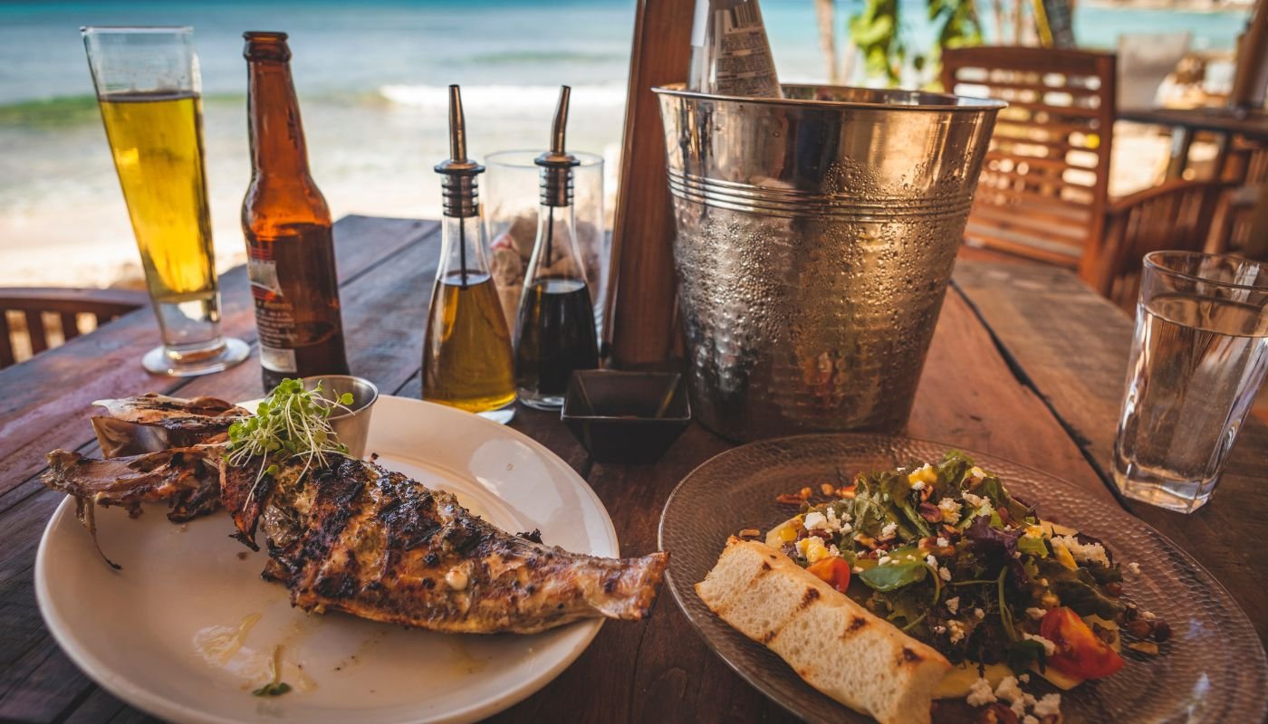 Beach dining is a special experience in this tropical wonder